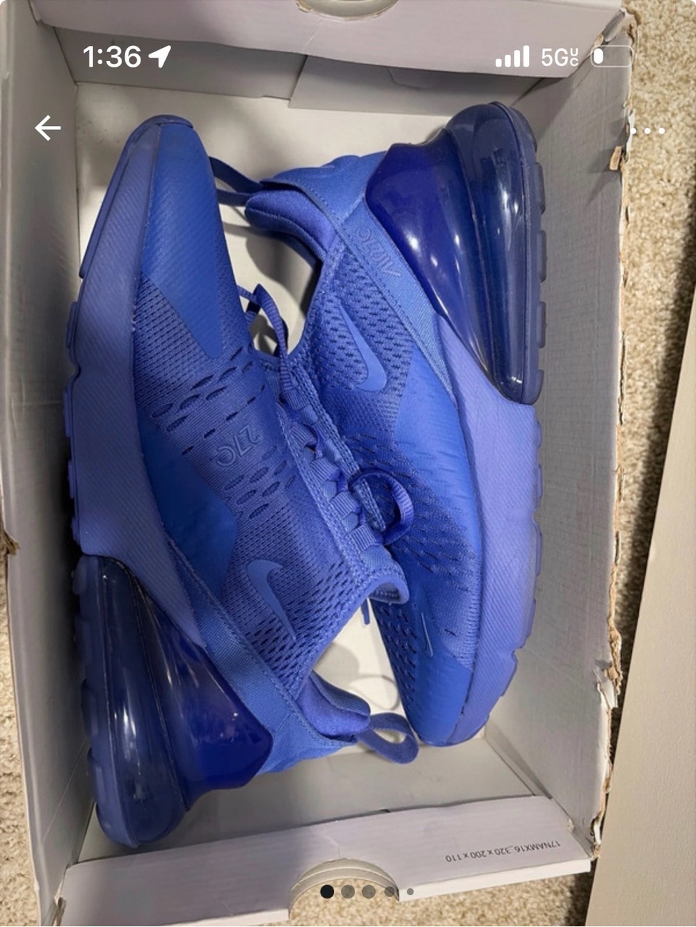 Nike Air Max 270 Athletic Sneakers in Royal Blue
